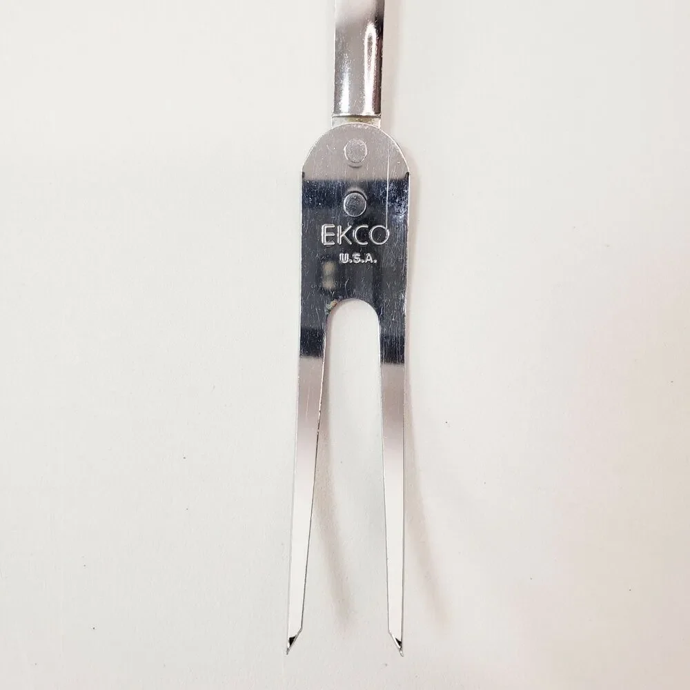 Vtg Ekco Meat Fork Onion Shallot Almond Plastic Handle Cooking Utensil Kitchen